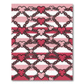 Crimson Pink Heart Chain Stripes Rug
