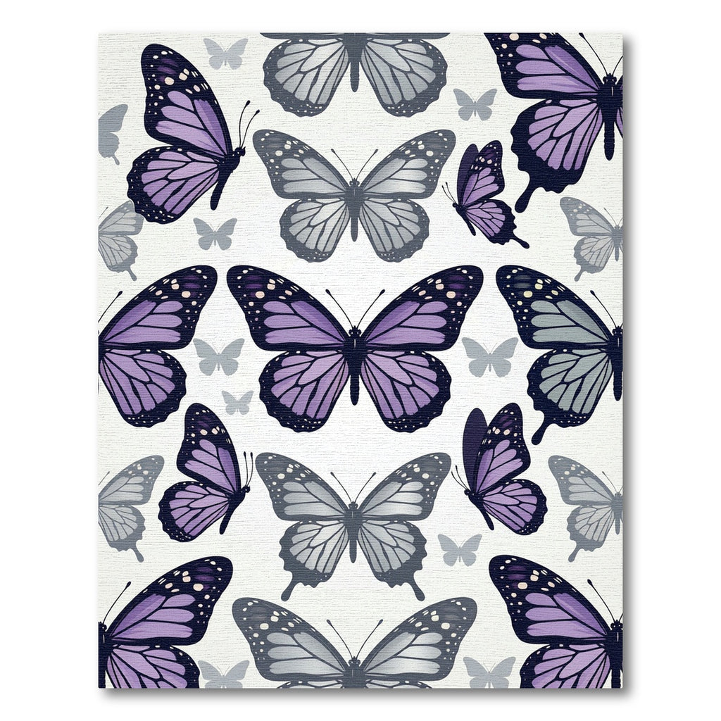 Elegant Lavender and Slate Butterfly Field Rug