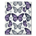 Elegant Lavender and Slate Butterfly Field Rug