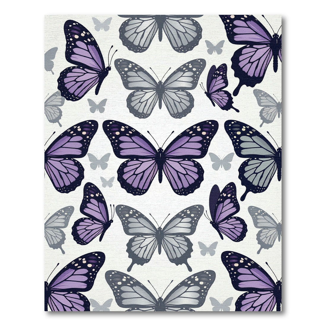 Elegant Lavender and Slate Butterfly Field Rug