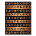 Ancient Metallic Sun Symbol Grid Rug