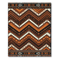 Earthy Copper Chevron Tribal Geometric Rug