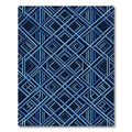 Navy Blue Interlocking Geometric Diamond Grid Rug