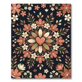 Earthy Floral Heart Symmetry Rug