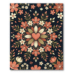 Earthy Floral Heart Symmetry Rug
