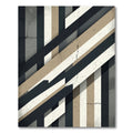Modern Geometric Tonal Striped Art Rug