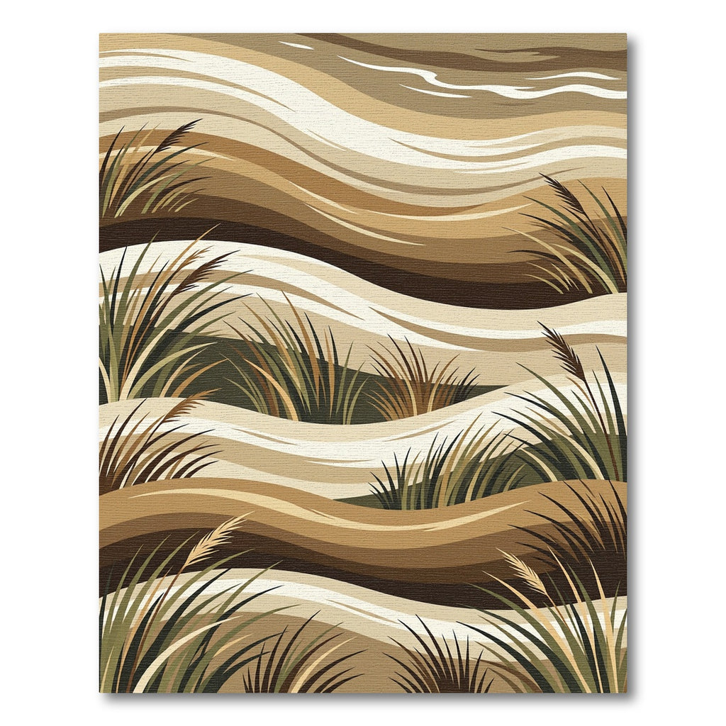 Earthy Tone Abstract Dune Grass Rug