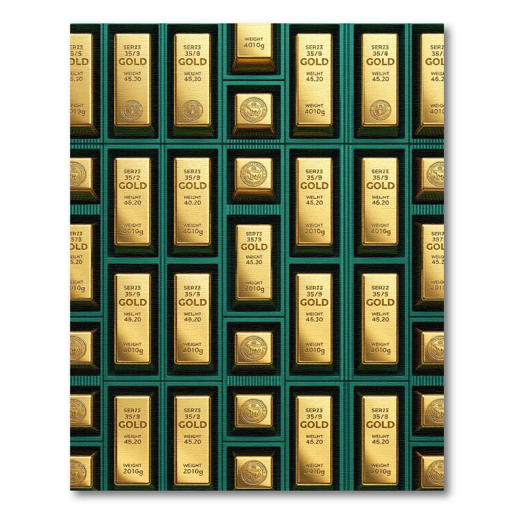 Opulent Metallic Gold Bar Grid Rug