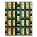 Opulent Metallic Gold Bar Grid Rug