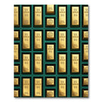 Opulent Metallic Gold Bar Grid Rug