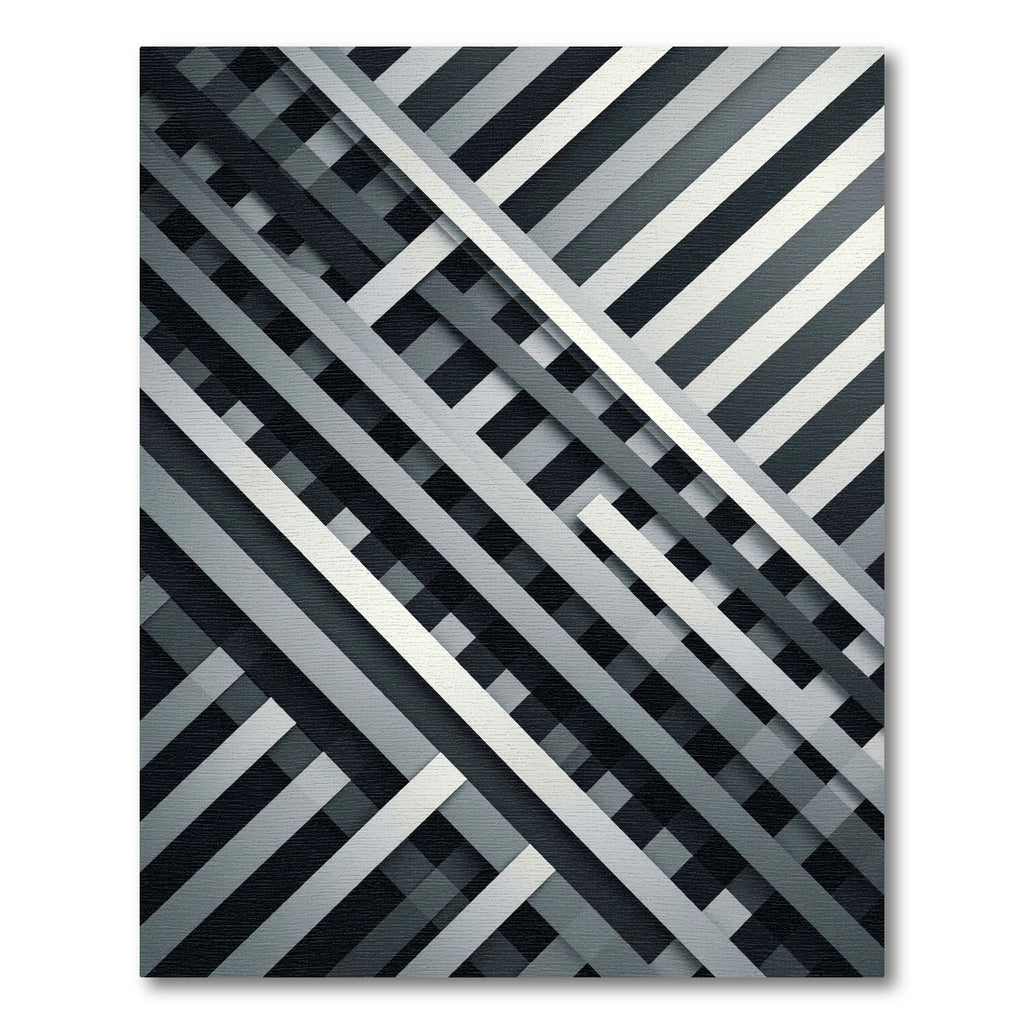 Monochromatic Intersecting Slats Stripe Rug