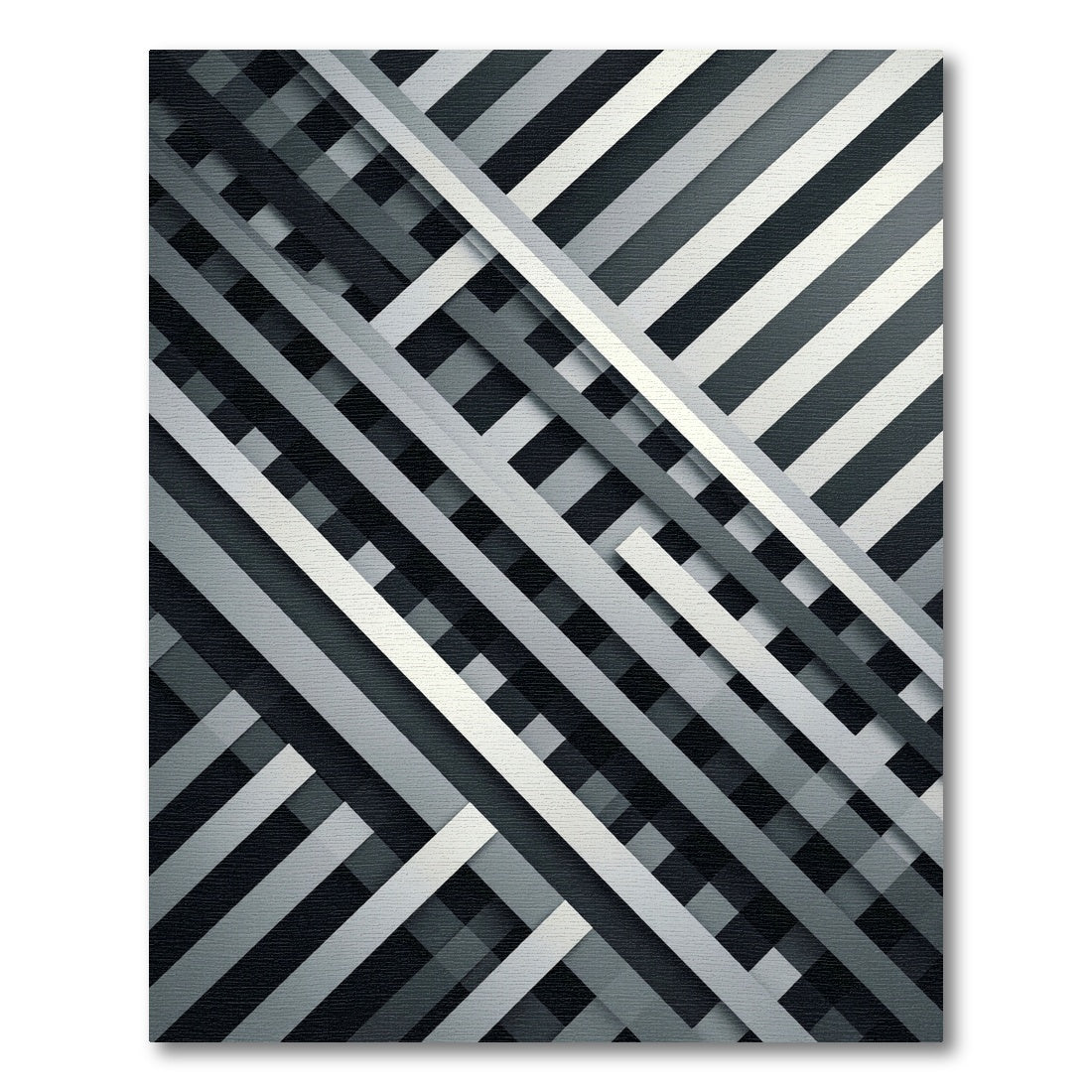 Monochromatic Intersecting Slats Stripe Rug