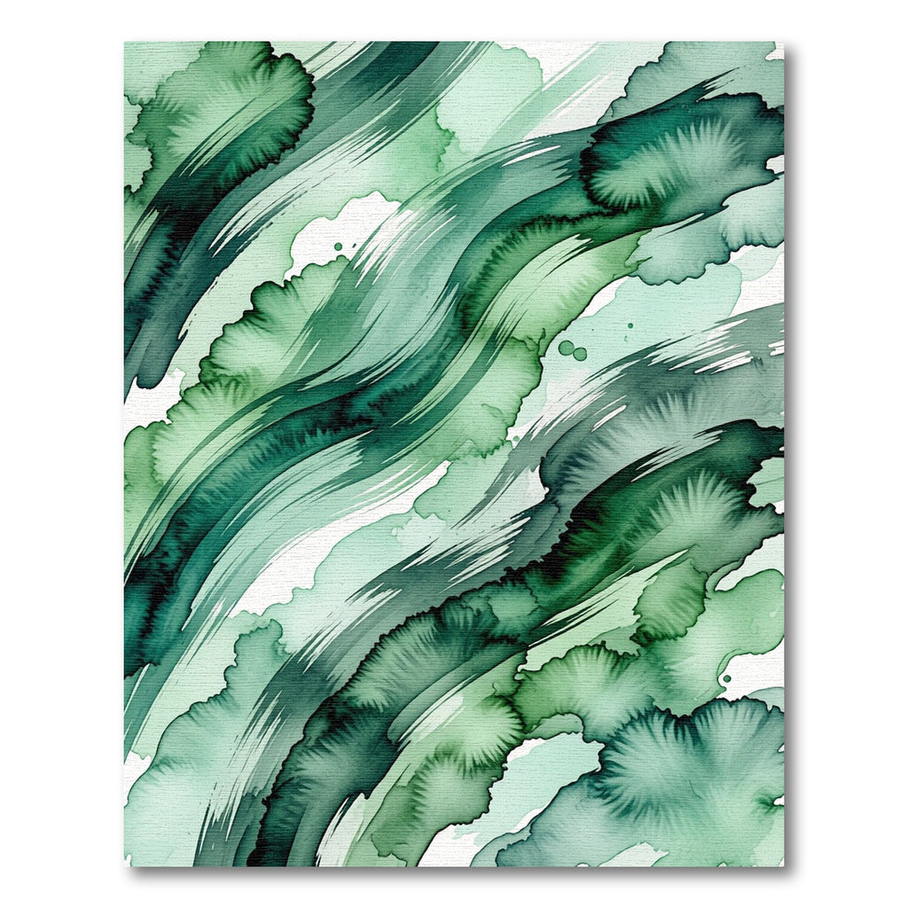 Deep Teal Green Wash Stroke Rug