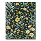 Bumblebee and Wildflower Botanical Meadow Rug