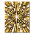 Radiant Golden Sunburst Geometric Art Rug