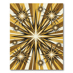 Radiant Golden Sunburst Geometric Art Rug