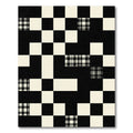 Modern Monochrome Black White Checkered Plaid Rug