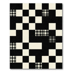 Modern Monochrome Black White Checkered Plaid Rug