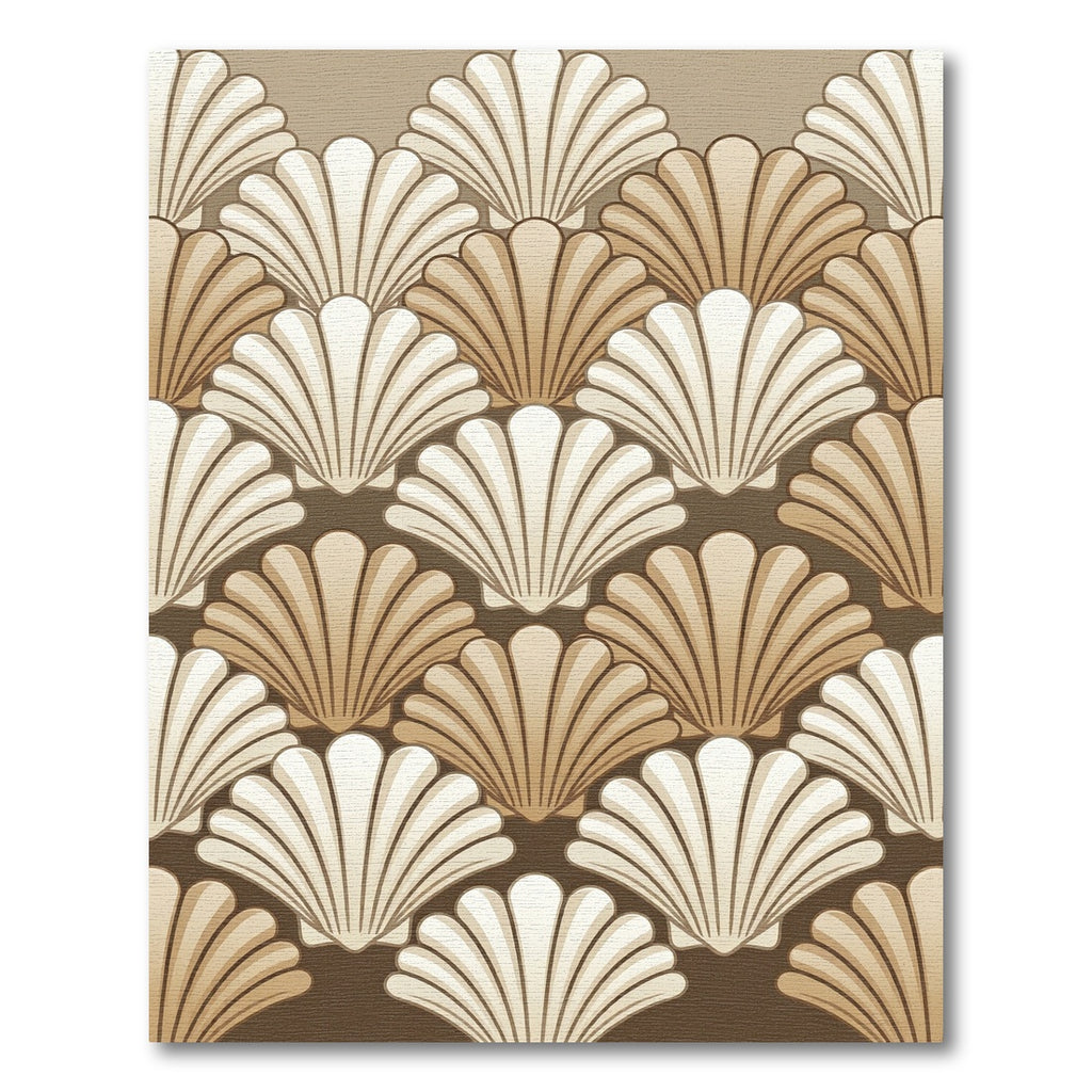 Art Deco Golden Scallop Fan Rug
