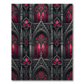 Gothic Crimson Cathedral Arch Geometric Rug