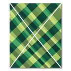 Geometric Kelly Green Diagonal Plaid Rug