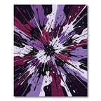 Abstract Purple Black Paint Splash Art Rug