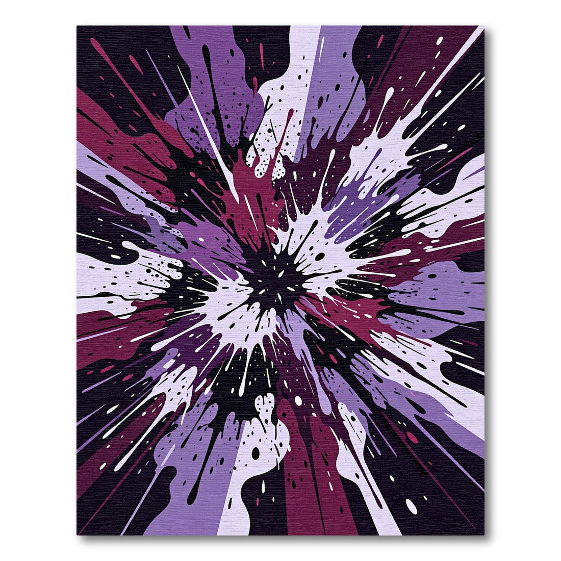 Abstract Purple Black Paint Splash Art Rug