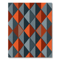 Bold Orange Gray Diamond Tiling Rug
