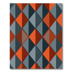 Bold Orange Gray Diamond Tiling Rug