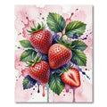Vibrant Red Strawberry Watercolor Splash Rug