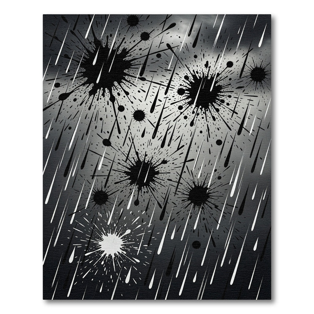 Monochromatic Ink Splash Abstract Art Rug