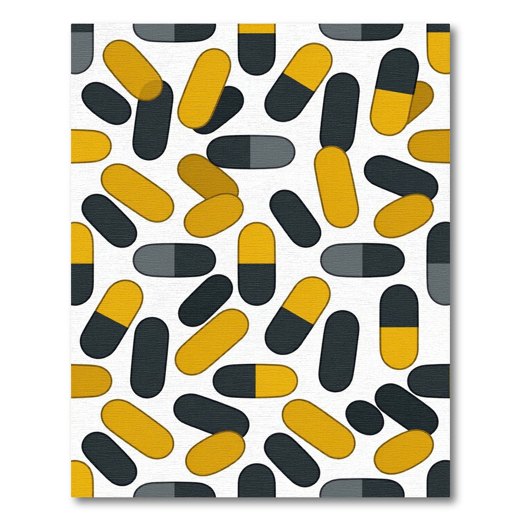 Yellow Gray Capsule Scatter Rug