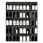 Monochromatic Arched Gallery Architecture Rug