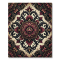 Gothic Velvet Crimson Floral Medallion Rug
