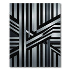 Monochrome Geometric Linear Metal Abstract Rug