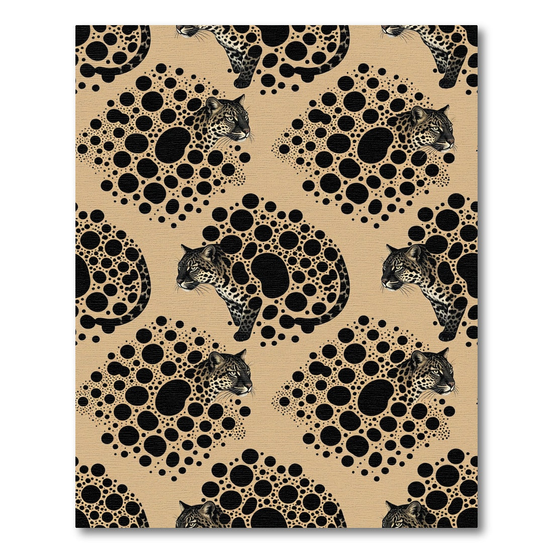 Leopard Brown Black Polka Dot Art Rug