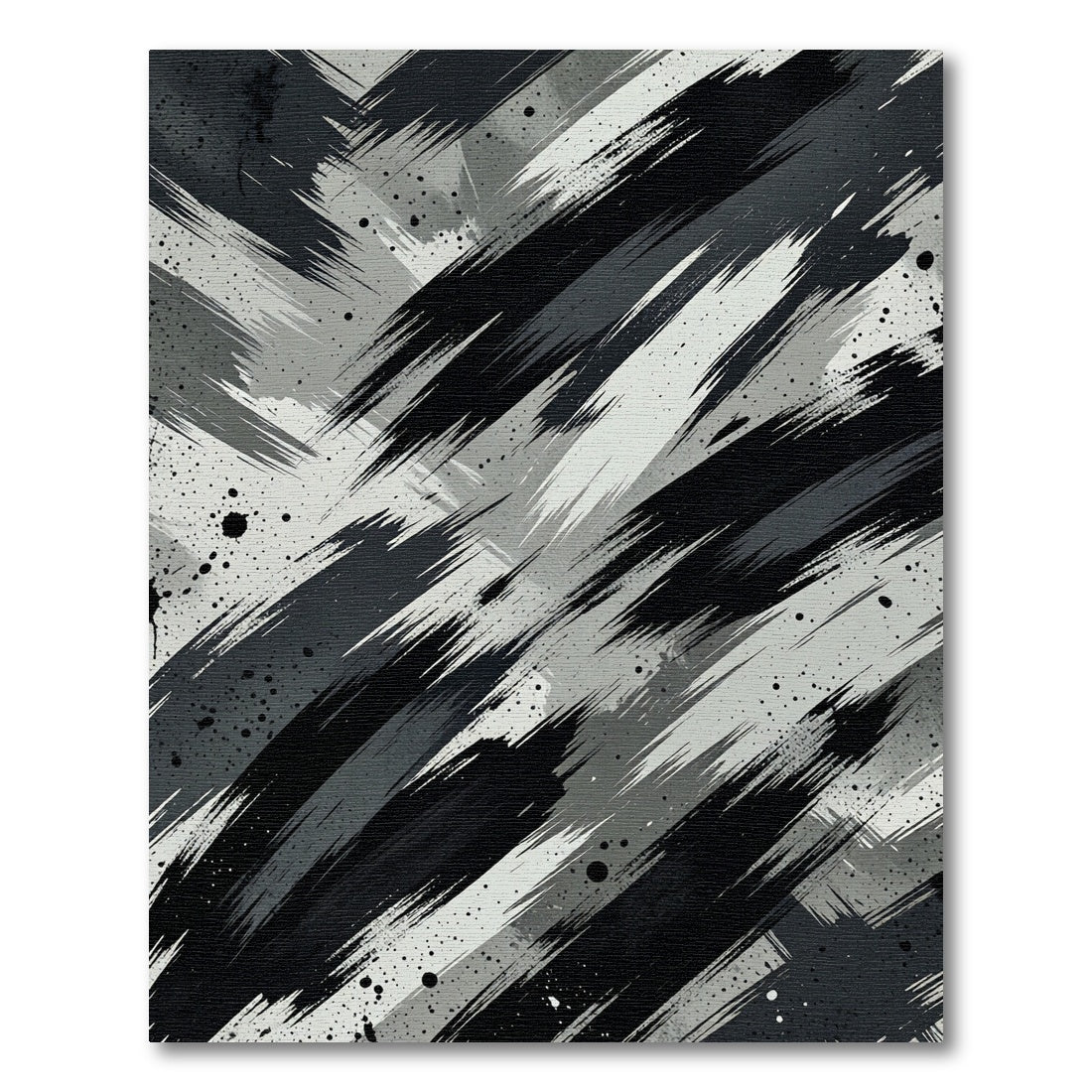 Monochromatic Abstract Brush Stroke Rug