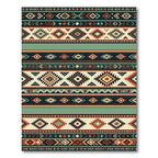Tribal Diamond Geometric Terracotta Teal Rug