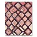 Pink Geometric Diamond Intertwined Lattice Rug