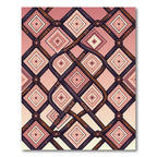 Pink Geometric Diamond Intertwined Lattice Rug