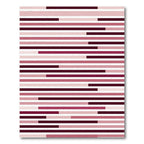 Modern Pink and Burgundy Striped Art Rug