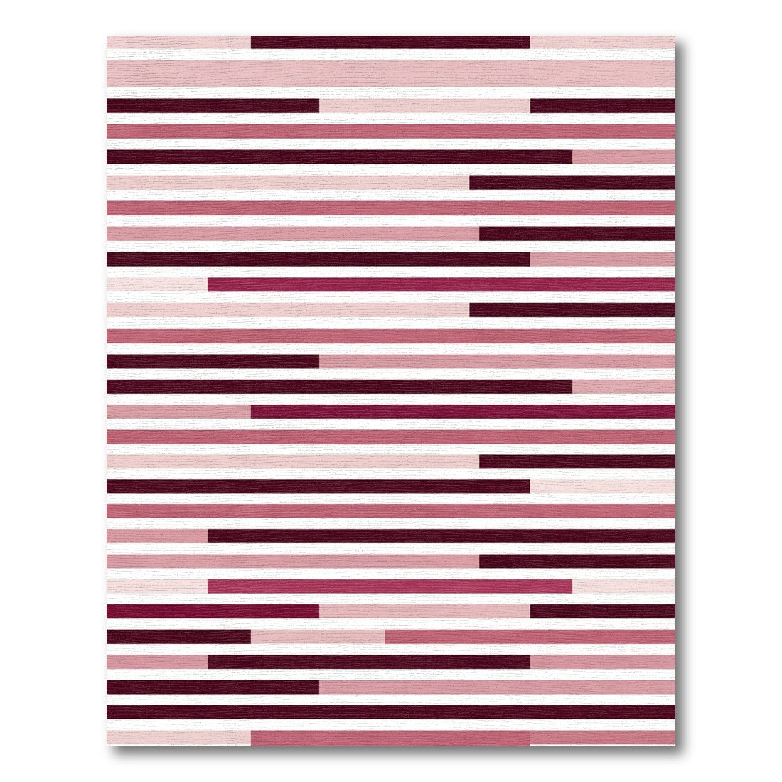 Modern Pink and Burgundy Striped Art Rug