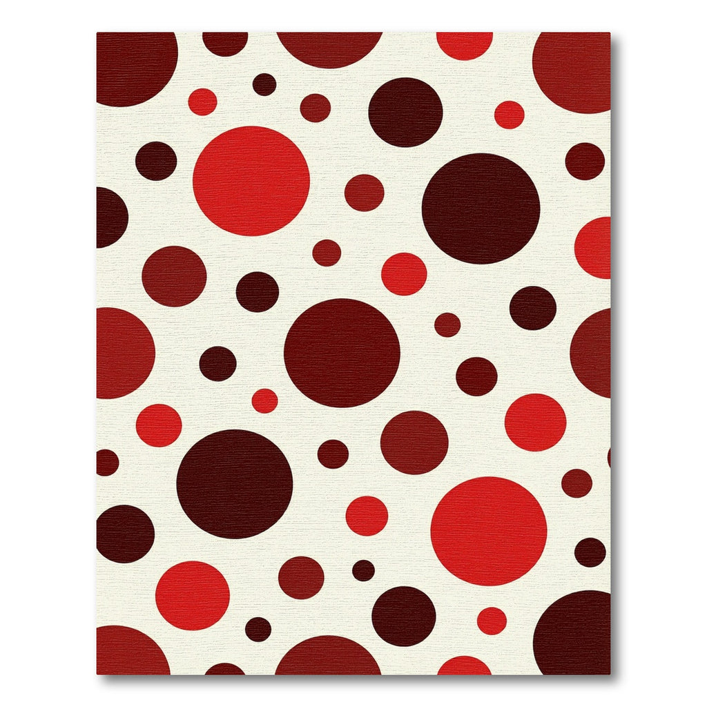 Red Crimson Polka Dot Circles Rug