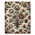 Vintage Sepia Floral Botanical Bouquet Rug