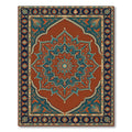 Terracotta Teal Ornate Star Medallion Rug