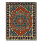 Terracotta Teal Ornate Star Medallion Rug