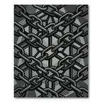 Industrial Silver Chain Link Geometric Rug