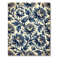 Classic Blue White Floral Vine Rug
