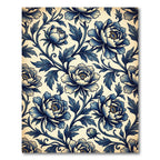 Classic Blue White Floral Vine Rug