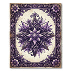 Elegant Purple Floral Star Medallion Rug